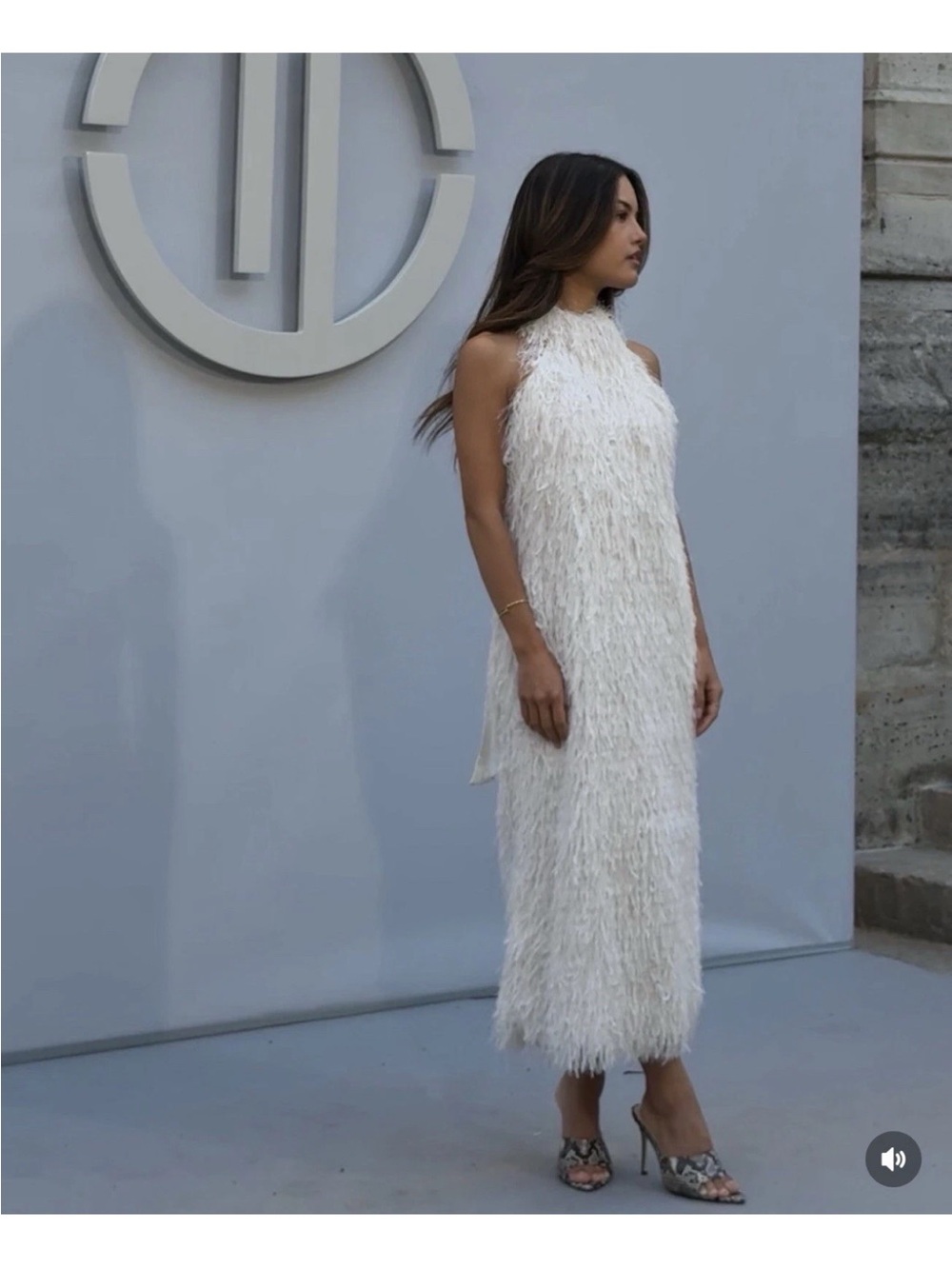 ZARA HALTER FRINGE DRESS